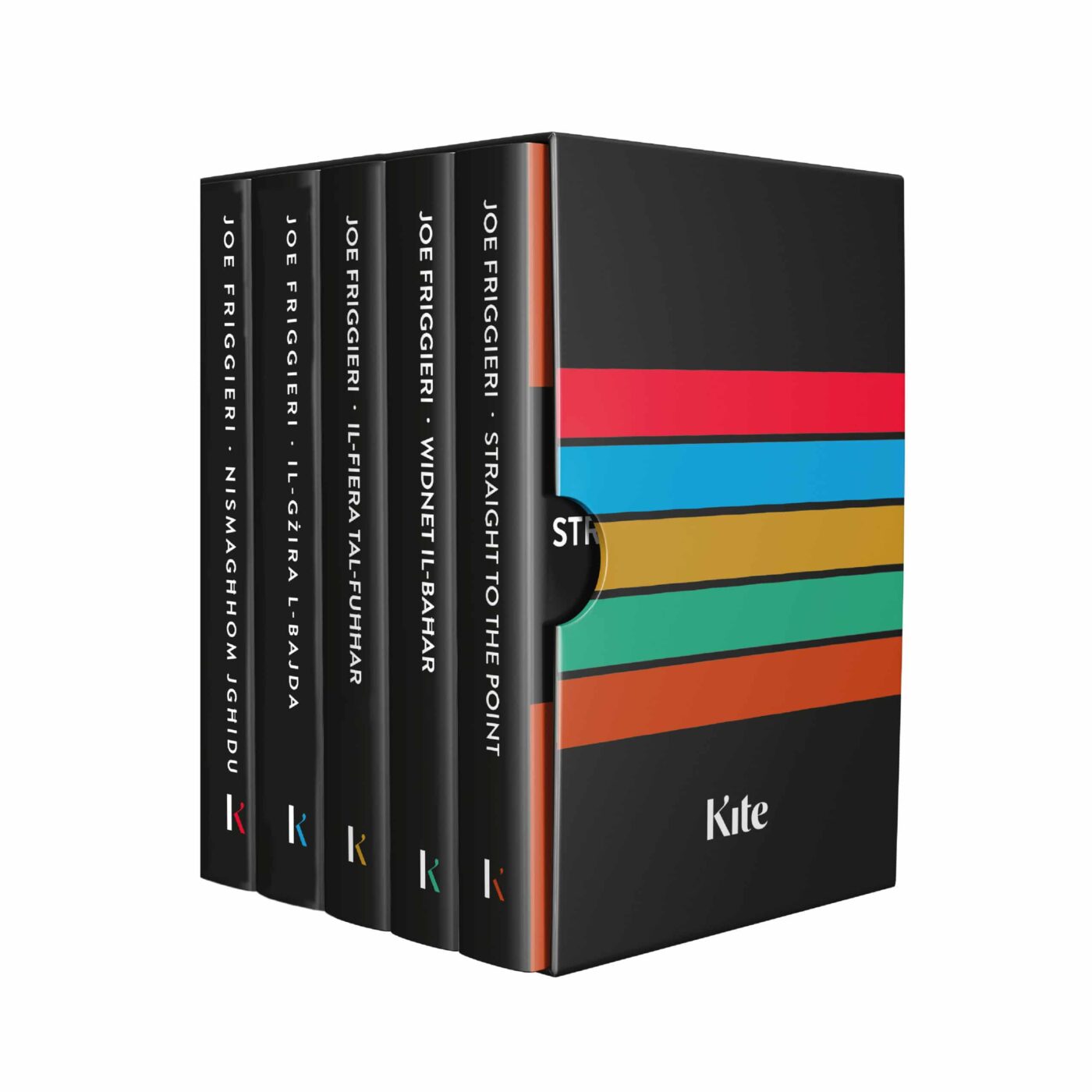 5 kotba b'novelli ta' Joe Friggieri fi slipcase